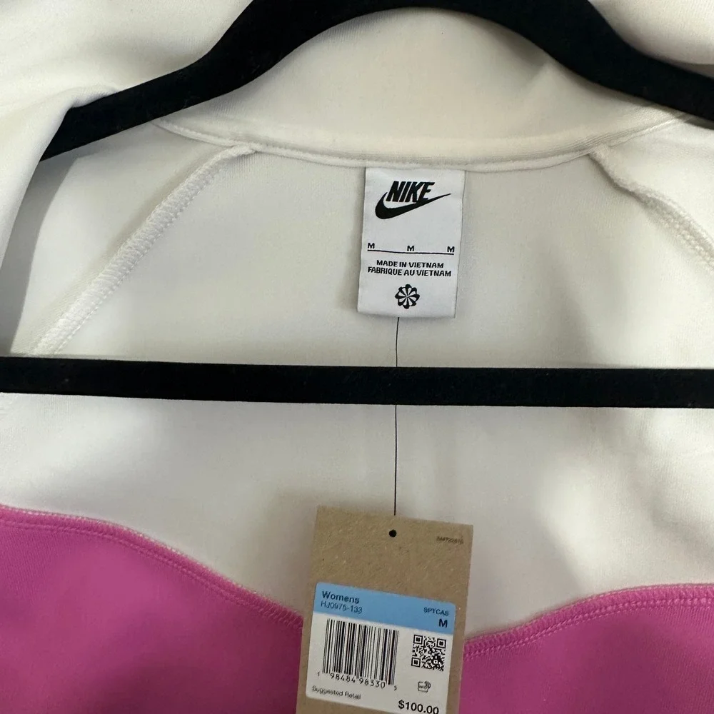 Nike Womens Windrunner Track Jacket White Pink HJ0975-133 Medium